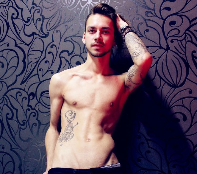 Skinny gay guy sex cam show